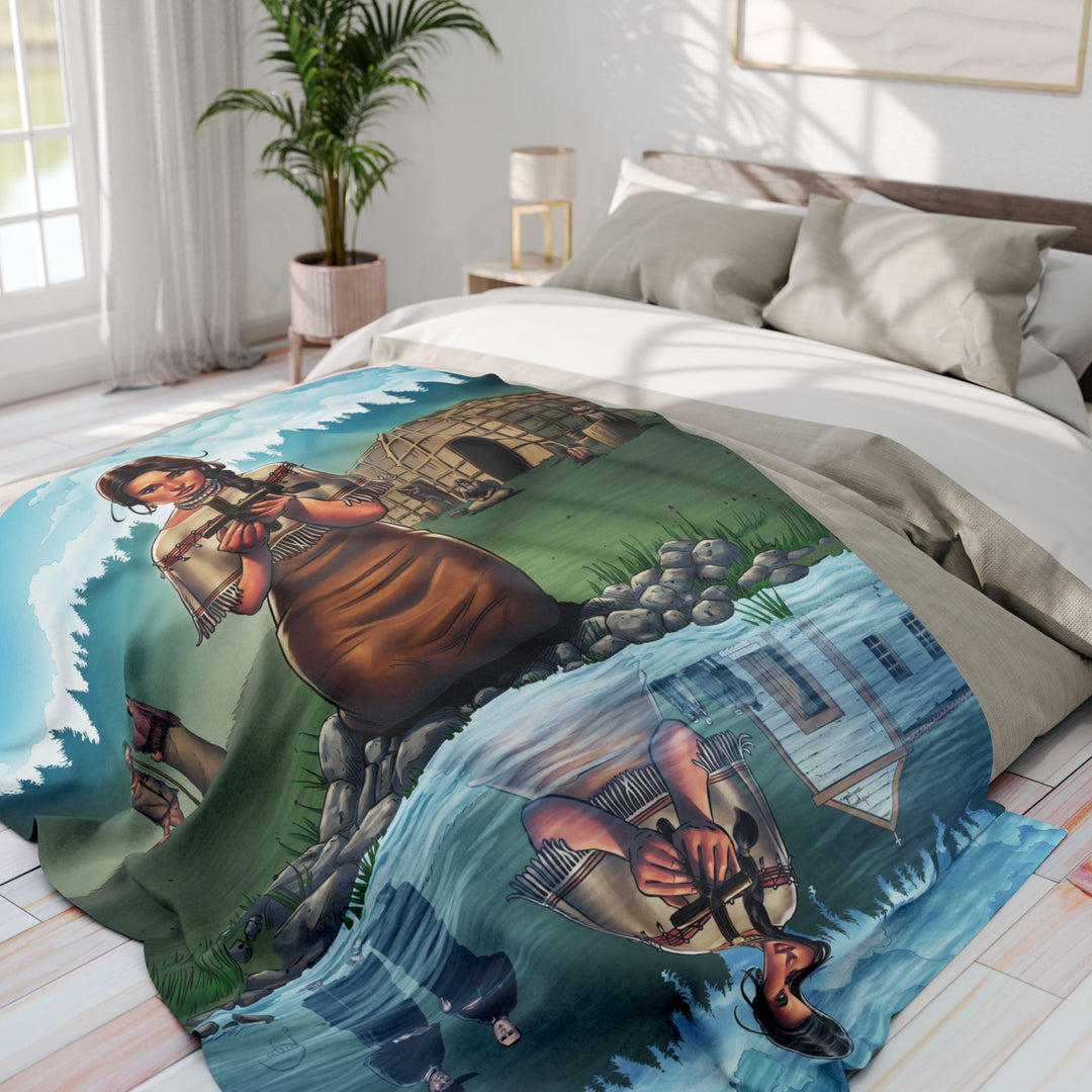 Lily of the Mohawks - Kateri Tekakwitha - Fleece Blanket