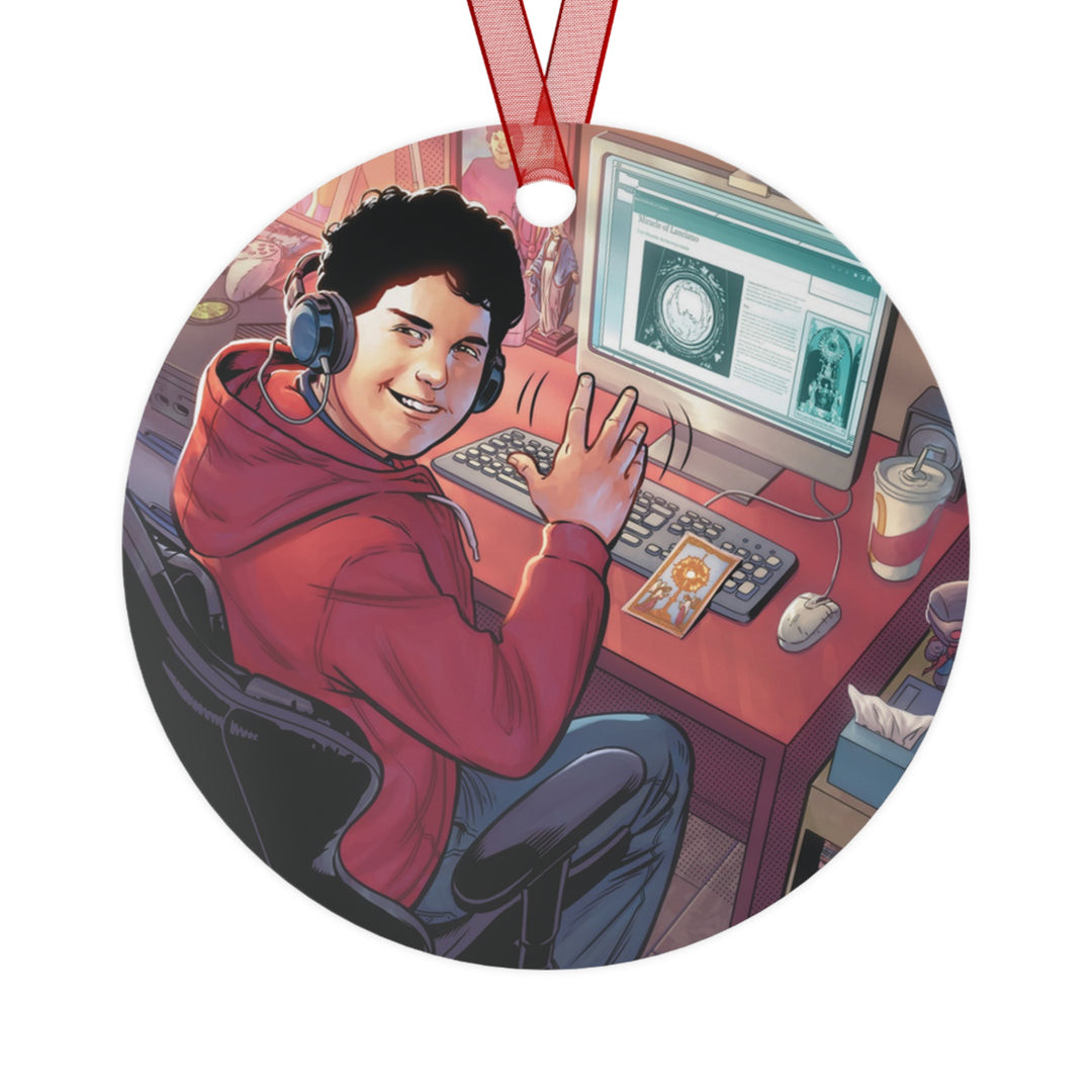 Carlo Acutis Metal Christmas Ornament